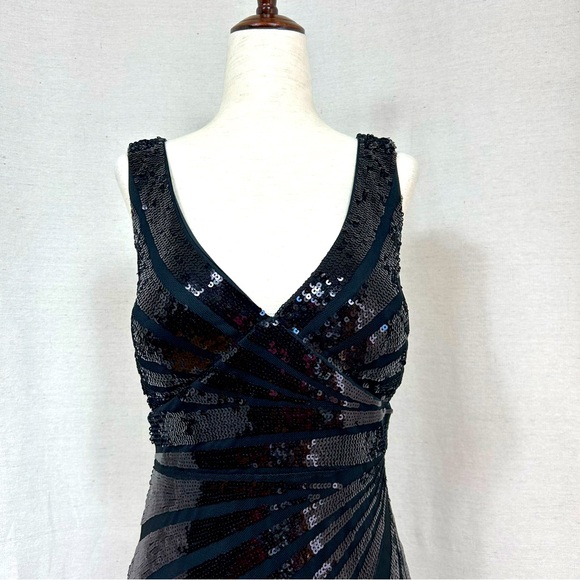 Black JS Collections Sequin Strip Mesh Dress - Picture 3 of 7